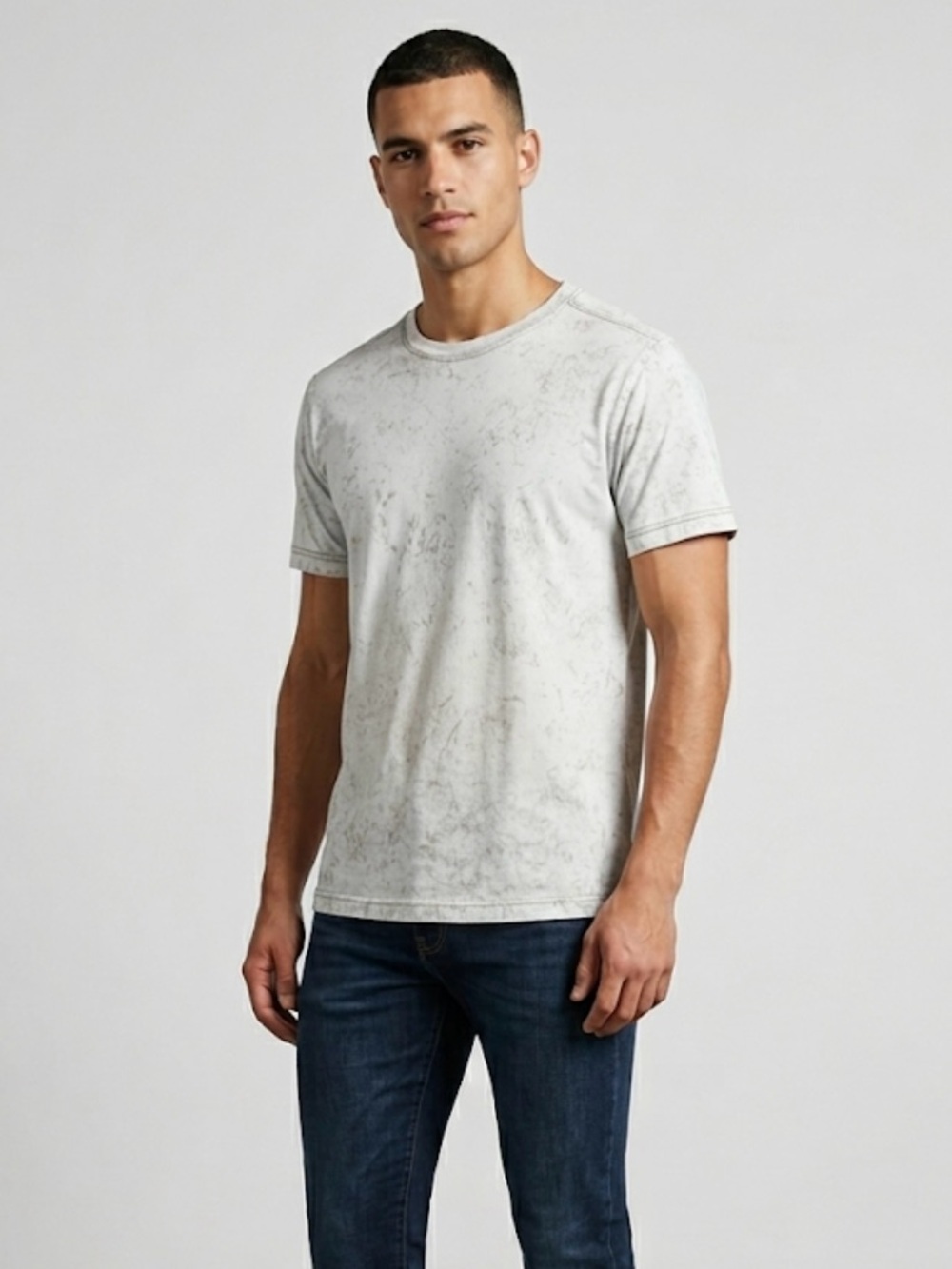 lululemon athletica Men's Light Gray Marble-Print Crew Tee